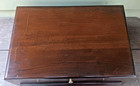 Vintage Reed   Barton Mahogany Provincial Xl Silverware Storage Case W 2 Drawers