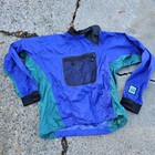 Kokatat Paddling Splash Top Dry Jacket Blue Neoprene Kayak Canoe Rafting Pocket