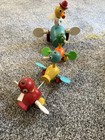Vintage 1950s Fisher Price Wooden Pull Toy Duck With 3 Ducklings Very Nice Shape