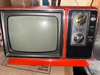 Mcm Mod 1977 Orange Zenith Tv 9  Ac dc B w Tv Working