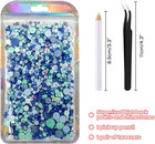 50g Mixed Flatback Rhinestones   Half Pearls For Diy Crafts  blue Series 