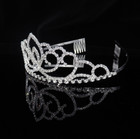 Women Bridal Princess Crystal Hair Tiara Wedding Crown Veil Headband Birthday