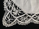 Beautiful Antique White Linen   Hand Made Maltese Lace Handkerchief Wedding