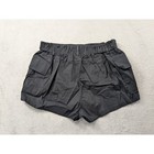 Unbranded Women Black Cotton Cargo Shorts High Rise Elastic Waist Size Medium