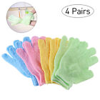 4 Pairs Nylon Shower Gloves Exfoliating Bath Gloves Exfoliating Mitt For Body
