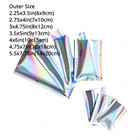 Variety Of Sizes Glossy Silver Holographic Flat Foil Mylar Open Top Pouch Bags