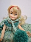 Bed Pillow Doll 1950s Vintage 2 Toned Green Crochet Southern Belle 