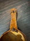 Antique 1926 Scandinavian Hand Carved Wooden Kuksa Cup Folk Art Leather