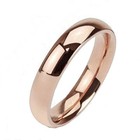 Solid Titanium Rose Gold Plated 4mm 6mm 8mm Polished Plain Band Ring Size 4 5-13