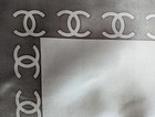Chanel Silk Square Scarf Coco Cc Logo Floral Gold Print 100  Authentic