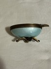 Vintage Evans Egg Lighter Ashtray Set Light Blue Enamel Working Condition