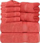 Towel Set 600 Gsm 8pc - 2 Bath Towels 2 Hand Towels 4 Washcloths Utopia Towels