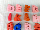 Vintage Colored Plastic Animal Alphabet Blocks --near Complete Set--