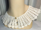 Vintage Detachable Ecru Hand Crochet Lace Collar Victorian Cottage Core