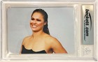 Ronda Rousey Wwe Ufc Signed Custom Cut Auto 4x6 Card Bas Beckett Slabbed