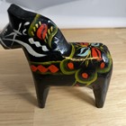 Vtg Black Painted Wood 1960 Dala Horse Sweden Nils Olsson 