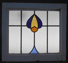 Old English Leaded Stained Glass Window Simple Abstract Design 20 5  X 18 5 