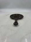 Vintage Cast Iron Trivet Ornate Star Circle Pattern Handle Kitchen Rustic Decor