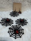 Asymmetrical Spider   Web Dangle Earrings - Gothic Mismatched Jewelry - Spooky