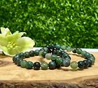 Wholesale 6 Pcs Natural Moss Agate 8mm 7 5    Crystal Bracelet Healing Energy