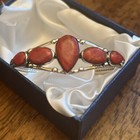 Natural Red Sponge Coral Cuff Bracelet In Sterling Silver  7 00 In  17 3 Grams