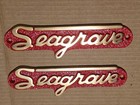 1 Pair Rare 1950 Seagrave Fire Pumper Truck  Brass Emblems-name Plate-badges Htf