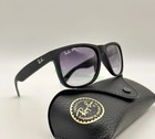 Ray-ban Rb4165 Justin Polarized Sunglasses 54mm Matte Black Uv Light Grey Lens