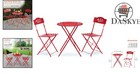 Compact Indoor outdoor Red Bistro Set - Folding Table And Chairs For Patios