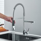 Chrome Swivel Kitchen Faucet 1 Hole Single Handle Pull Down Spray Mixer Sink Tap