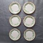 6 Lenox Replacement Holiday Dessert Plates Christmas Holly Gold Trim 6 5 