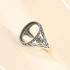 Ring Setting For 12x16mm Oval Cabochons 925 Silver Adjustable Band Ring Base