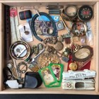 Estate Lot-junk Drawer Small Collectibles-jewelry trinkets coins  Mixed Bulk- ly