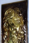 Vintage Hand-hammered Copper Brass Thin Metal Plate Ukrainian Beauty Plaque  31