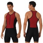Men s One Piece Swimsuit Surfing Wetsuit Front Zipper Bathing Suit Swimwear 