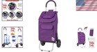 Elegant Foldable Purple Shopping Cart     Durable  Weatherproof   Lightweight