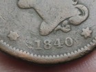 1840 Braided Hair Large Cent Penny  Small Date  Vg fine Details