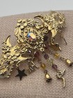 Vtg 90s Signed Kirks Folly Celestial Heavens Charm Hair Barrette Made In France