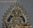 4 6   Tibetan Buddhism Pure Bronze Yellow Jambhala God Of Wealth Buddha Statue