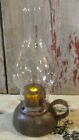 Farmhouse Primitive Galvanized Metal Library Candle Holder glass Globe   Candle
