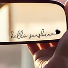 3x Car Mirror Decal  Rearview Mirror Decal  Car Mirror Hello Sunshine Black