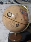 Vintage George F Cram s  antique  Illuminated 12  World Globe Light Up Wood Base