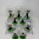 Vtg German Roemer Rummer Wine cordial Glasses Various Sizes Green Beehive Stems