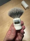 Simpson Classic 1 Best Badger Hair Shaving Brush White Handle W  Travel Tube