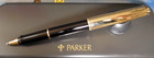 Parker Custom Insignia Rollerball Pen  Black gold  France  New In Box  Lot K56