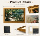 Vintage Gold Framed Swan Wall Art  Romantic Swan Couple Oil Painting Style Ca   