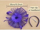 Lucky Leaf Women Fascinators Hair Clip Feather Cocktail Wedding Tea Party Purple