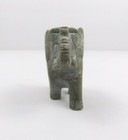 Hand Carved Stone Elephant Figurine Green Trunk Up Collectible Good Luck