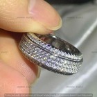 Moissanite 3ct Round Men Full Eternity Anniversary Band Ring 925 Sterling Silver