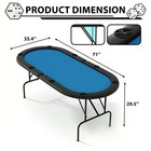 Meiyiu 71  Oval Poker Table 8 Player Foldable Texas Holdem Blackjack Table New