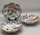 Antique Asian Hand Painted Set Of 3 Condiment Serving Bowls Japan 5 5 Inch